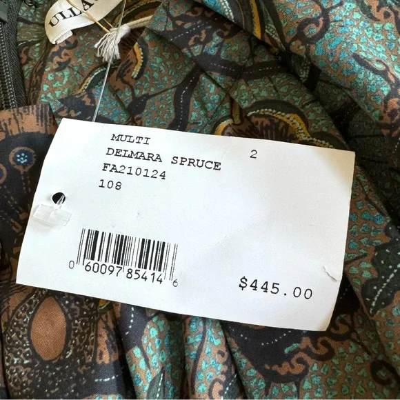 Ulla Johnson Delmara Pleated Batik Poplin Midi Dress Sz 2 - Picture 6 of 11